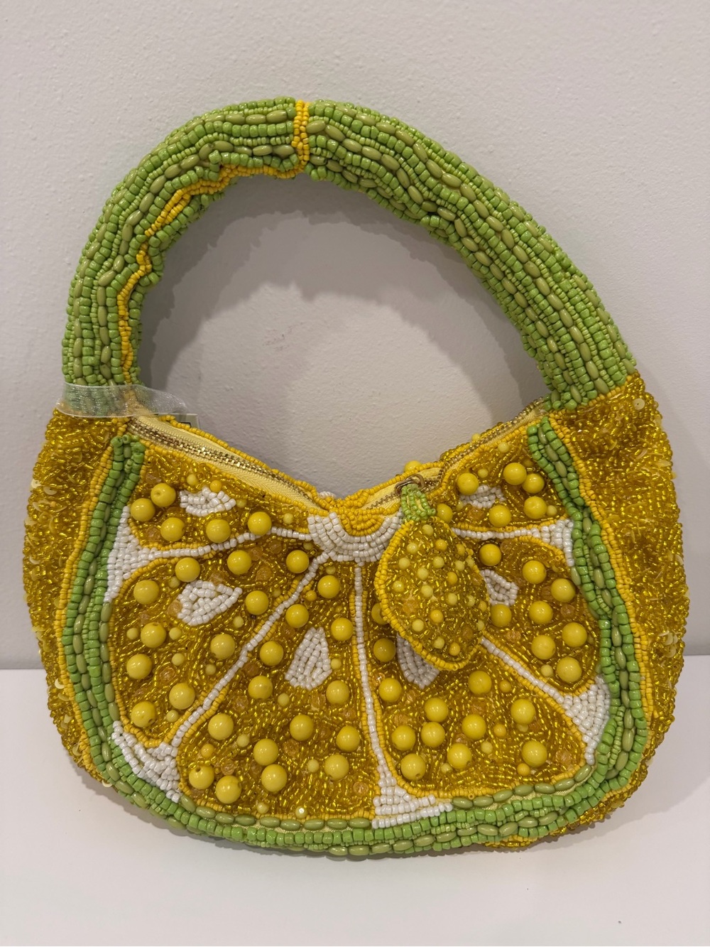 Yellow Beaded Citrus Handbag - Women Bags